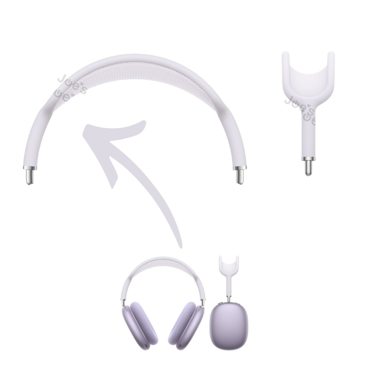 Apple AirPods Max シルバー ホワイトヘッドバンド Apple AirPods Max シルバー
