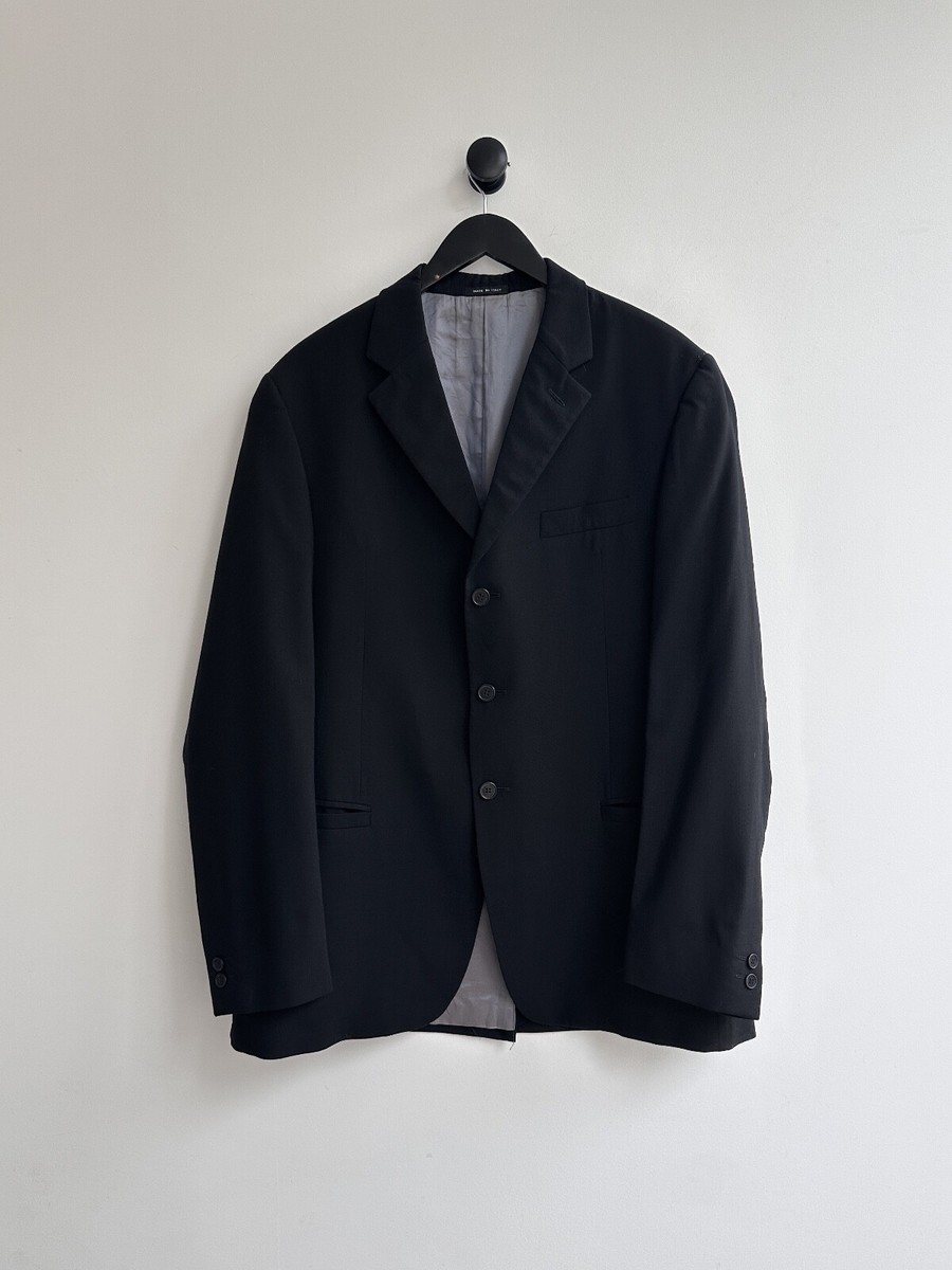 希少★ビンテージ☆GIANNI VERSACE 漆黒ニット サイズ54 Vintage Versace Classic V2 Black Blazer Jacket Size 54 Mens