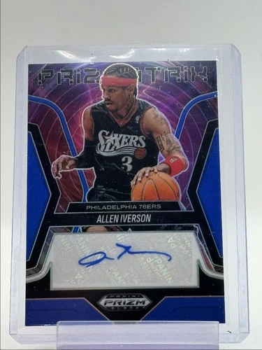 ALLEN IVERSON 2024-25 PANINI PRIZM BLACK PRIZMATRIX BLUE AUTO /49 Q3714
