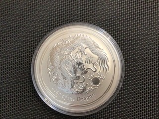 Lunar 2 Drache 2012 Silber 10 oz Top Zustand