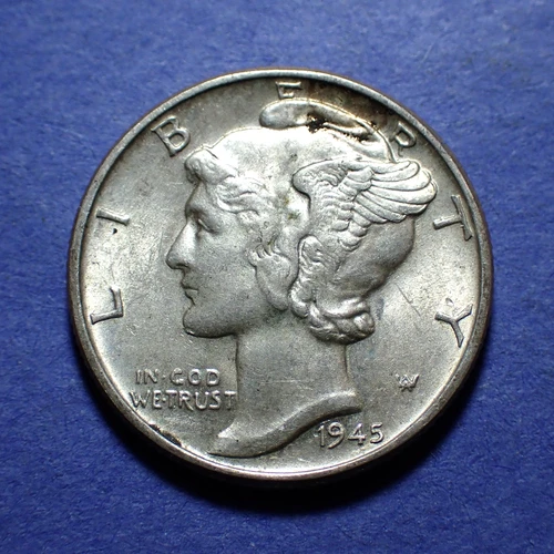 1945 Mercury Dime   Almost Uncirculated