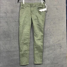 Authentic Hudson Mid Rise Skinny Green Pattern Jeans Made in USA - Size 27