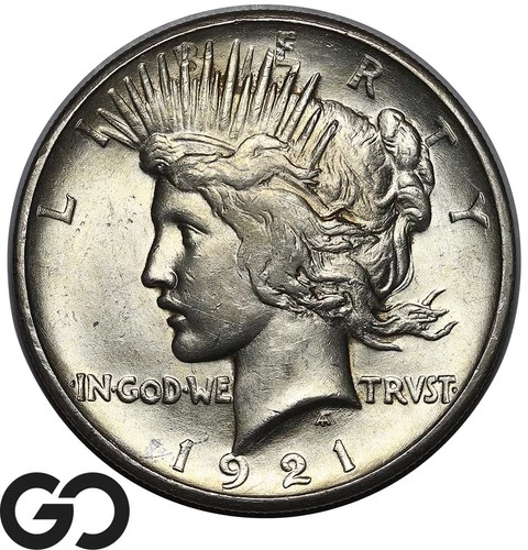 1921 Peace Dollar, Ultra High Relief, Choice Uncirculated+ Key Date 1st Yr Issue