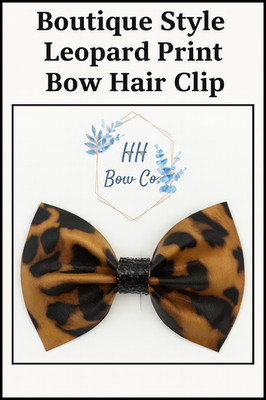   Leopard Print Bow Hair Clip for Girls | Boutique Quality