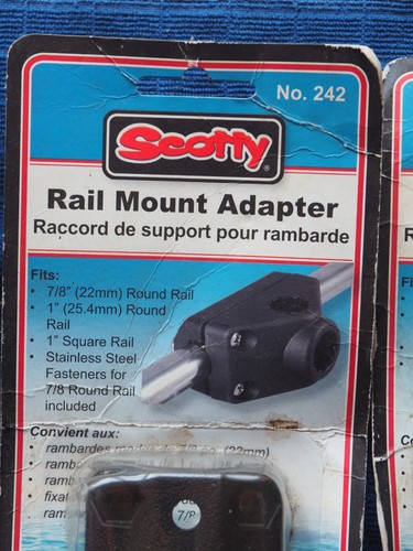 Lot 3 New Scotty Rail Mount Adapter 242 Fits 7/8″ or 1" Round & 1″ Square Rail - Picture 4 of 12