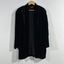 Carole Little VTG Whimsigoth Silk Blend Velvet Beaded Cardigan Jacket Womens 12