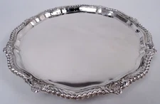 Lee & Wigfull Salver Antique Georgian Tray English Sterling Silver 1921