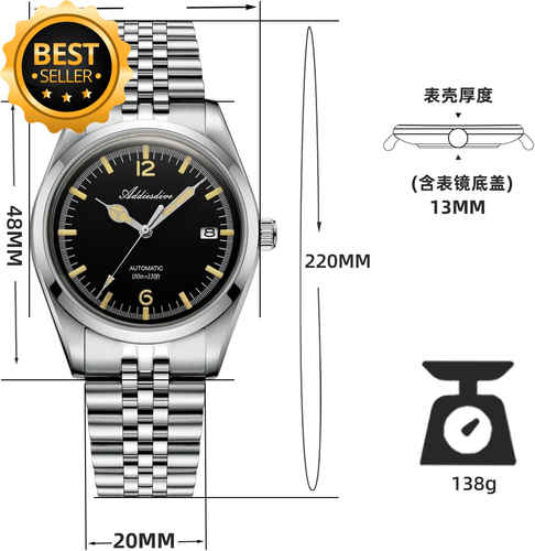 Men’s Automatic Watch NH35A Mechanical Sapphire Crystal 39mm Yellow Blue Dial - Picture 2 of 12