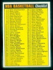 1972 TOPPS #160 NBA CHECKLIST UNMARKED EX