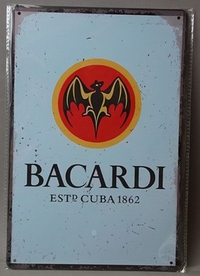 Blechschild Bacardi 30cm x 20 cm Retro Motiv Neu & OVP.