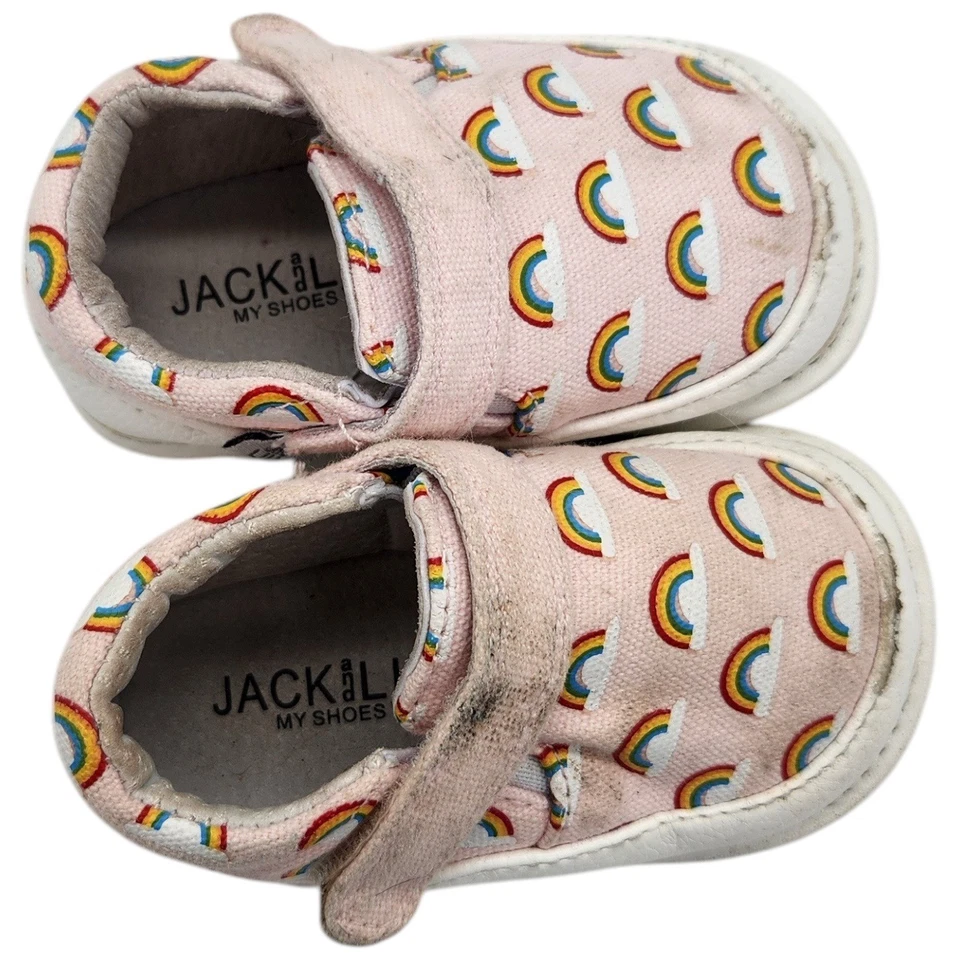 Zapatillas Deportivas Jack and Lily Emma Estampado Arco Iris Lona Patadas 12-18M Antideslizantes 12M 18M Foto 3 de 4