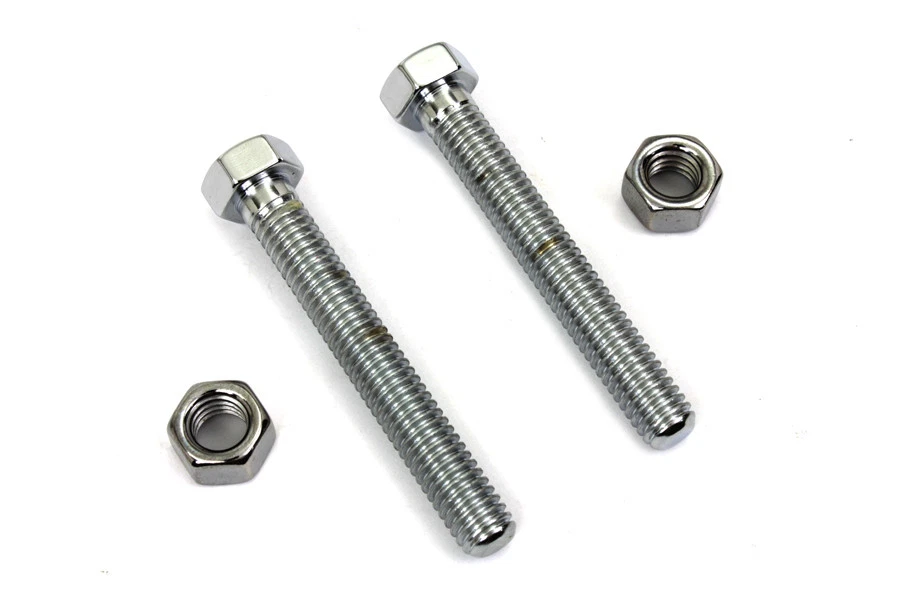 Parafuso ajustador de eixo traseiro cromado compatível com Harley Davidson - Imagem 2 de 3