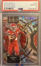2023 Select Football Rashee Rice Rookie Card Disco Prizm #132 Chiefs. rookie card picture