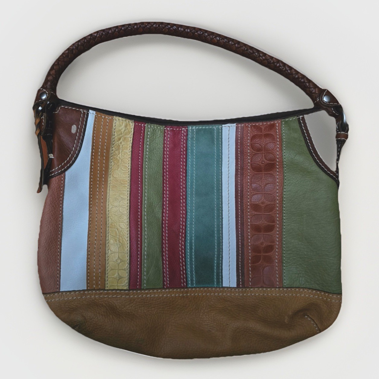 Fossil Multicolor Patchwork Leather Shoulder Bag … - image 1