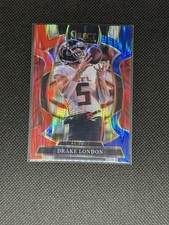 2025 Panini Select Concourse Drake London Red and Blue Shock Prizm #47