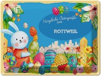 Blechschild 30X40 Cm Ostern OstergrüßE Rottweil Gruß Deko Geschenk Metall Schild