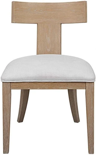 Elegant Idris White Fabric Armless Chair by  for Modern Spaces - Picture 1 of 5