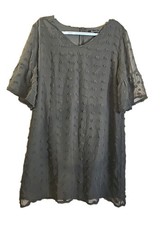 Fashion  Womens Sheer  Dress  Green Mid Sleeve Mini Size Xl Nwot