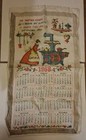 1968 LINEN WALL HANGING CALENDAR "IT SEEMS THEY LIKE MY KITCHEN BEST" OLD STOVE — photo 1