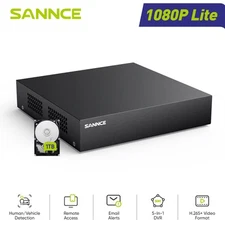 SANNCE 5in1 8CH 1080P Lite TVI DVR Video Recorder for CCTV Security System 1TB