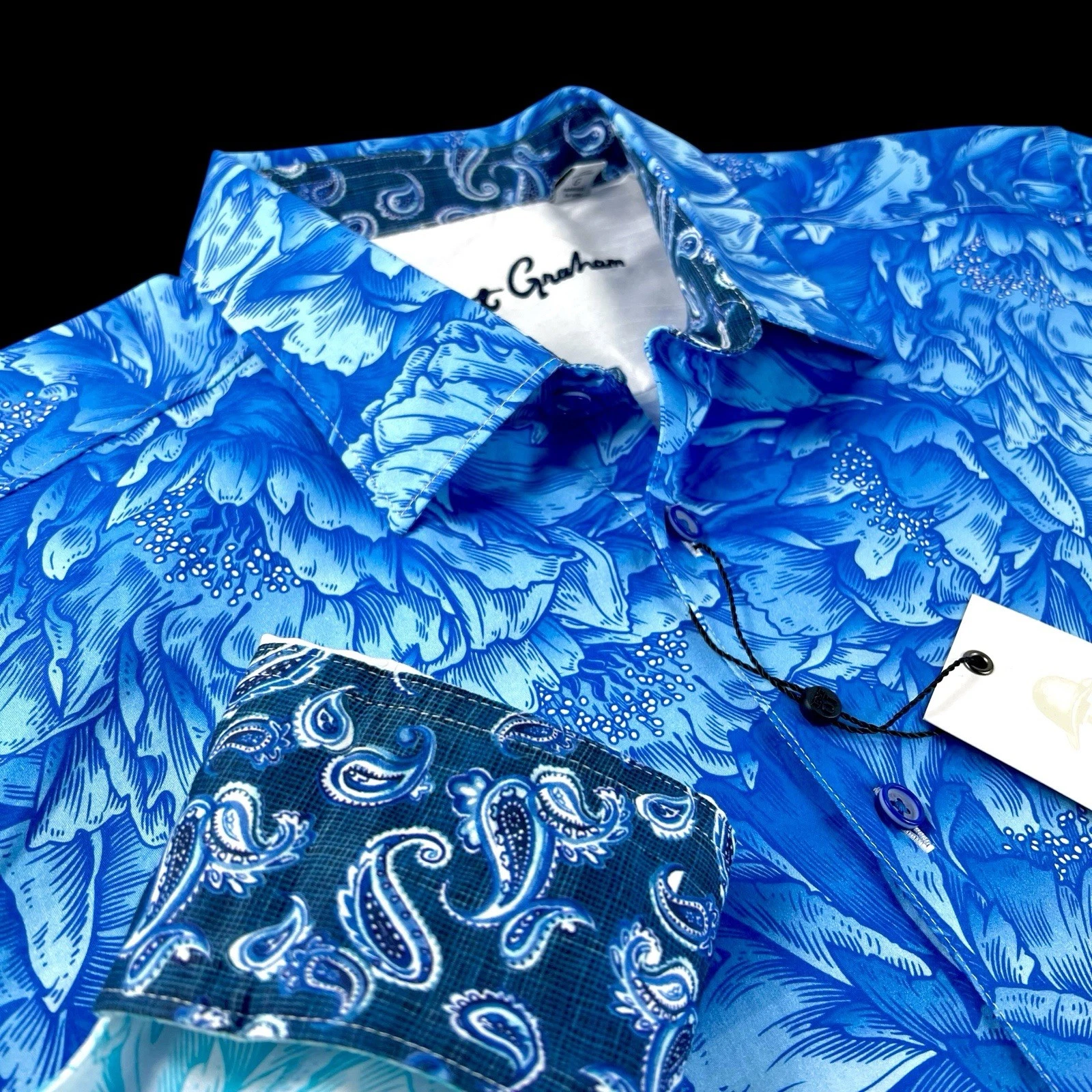 Robert Graham Exclusive Geometric Paisley Floral 2 Tone Gentleman Shirt $258 2XL
Opens in a new wind