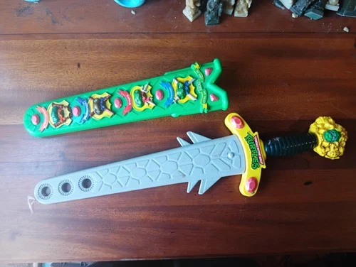 Vintage Teenage Mutant Ninja Turtles Bubble Toy Sword Sheath Colorful Plastic