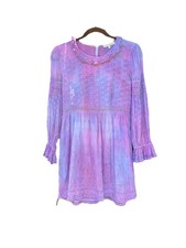 Loveshack Fancy Lavender Cotton Tie Dye Eyelet Babydoll Lace 2 L31.5 Detail