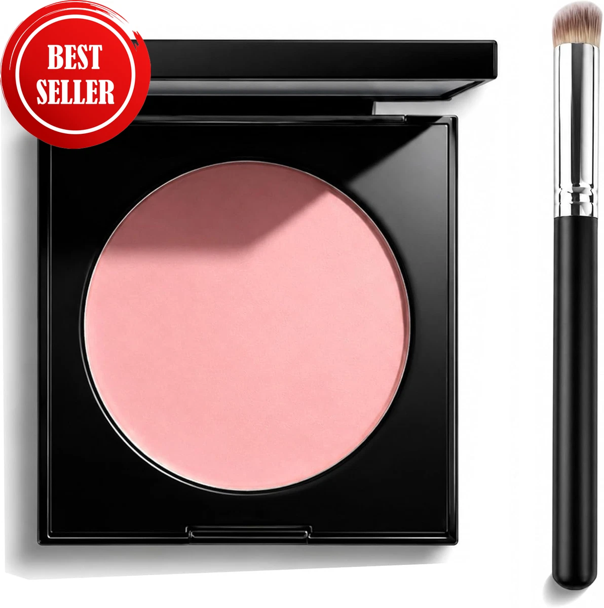 Under Eye Brightener, Pink Colour Corrector Concealer with Brush, Creamy under E