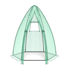 5.5'x 5.5'x 6' Portable Mini Garden Greenhouse w/ Window & Roll-up Zippered Door