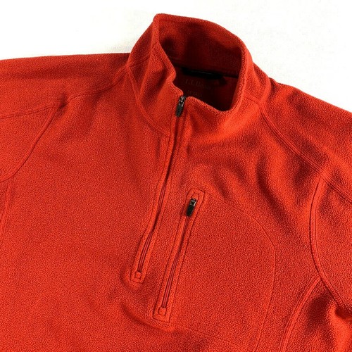 LL Bean Men's 1/4 Zip Fleece Jacket Red 