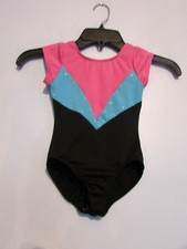 Danskin Freestyle Little Girls Multi-Color Leotard Size 4-5 with Rinestones EUC 