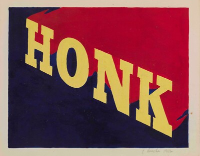 Honk By Ed Ruscha - Quality Matte Print - FRAME ME 13x19