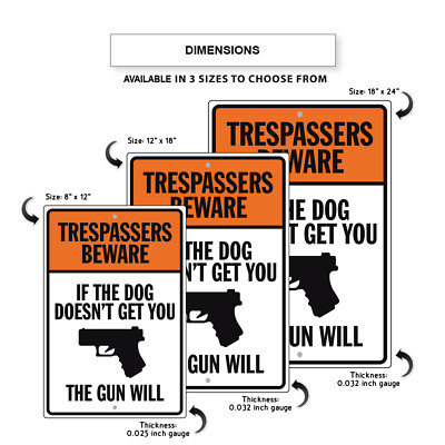 Trespassers Beware If The Dog Doesn't Get You The Gun Will