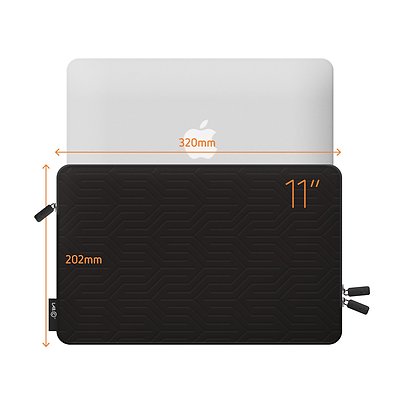 Laptop Case Sleeve Slipcase, The Lab C Black Pattern Pouch 11
