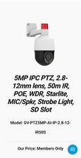 IP Camera PTZ- AI- Pan,Tilt, Zoom  PTZ CAMERA 5MP
