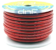 4 Gauge 100 Feet Red See Through Amplifier Power/ Ground Cable with Spool