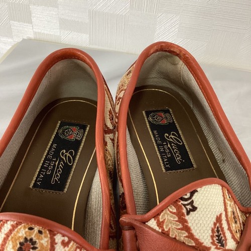Used GUCCI Women's Loafers Horsebit Canvas Multicolor EU34.5 US4.5 Japan F/S - Picture 9 of 24