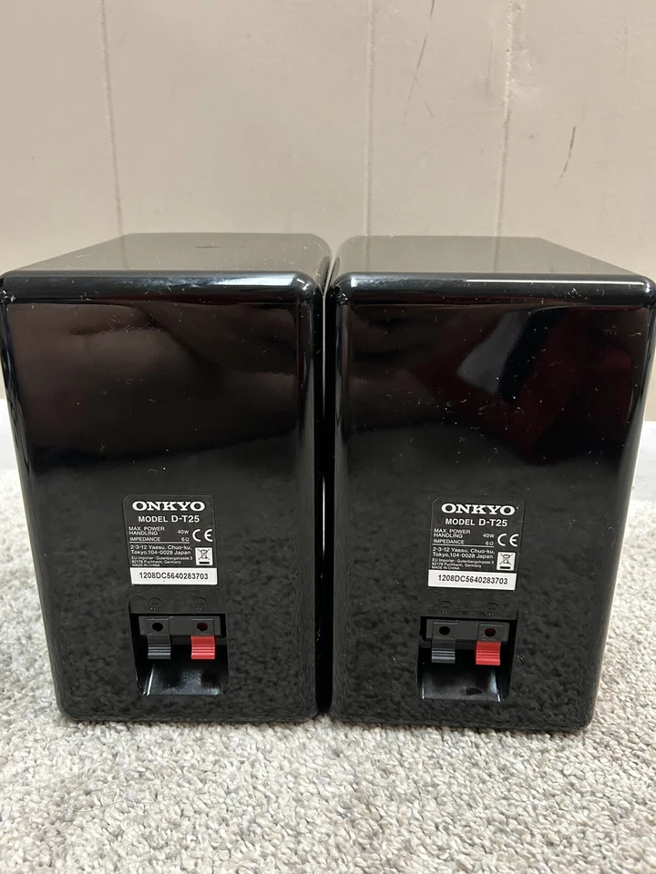 Lot of 2 Onkyo Bookshelf Speakers Model D-T25 Black 40W - Image 4 of 4