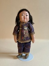 China Puppe M&auml;dchen Seidenstickerei China um 1900