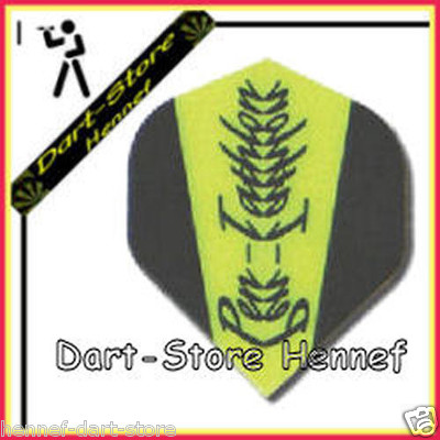 6 Dart Flights Pentathlon New Style STANDARD, schwarz-gelb