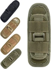 Tactical Flashlight Holster Pouch Stretchable Rotatable Clip 360 Degree Holder