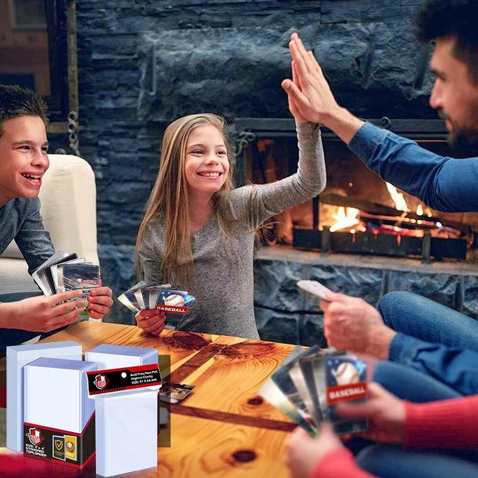 50 Count Top Loaders Trading Card Sleeves, Hard Plastic Toploaders