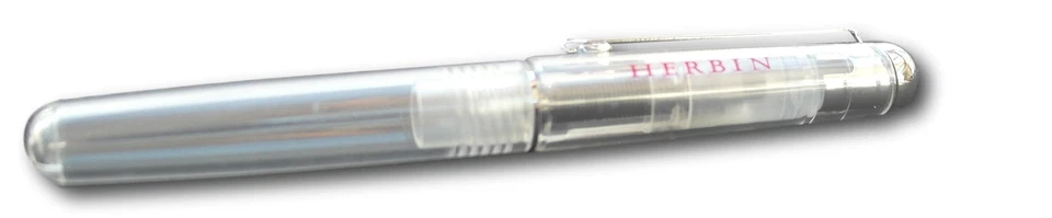 J Herbin Transparent roller ball pen with fine nib