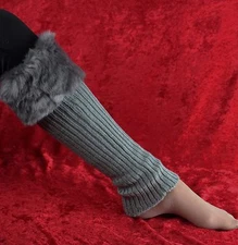  Faux Fur Leg Warmers Boot Toppers Instant Glamour Cozy Cuffs Assorted Colors