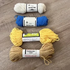4 PCs Multi Brands Tapestry Needlepoint Yarn Skein 100% Virgin Wool Mothproof