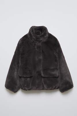 NWT ZARA FAUX FUR JACKET KIDS 13-14 | eBay
