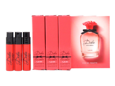 D&G DOLCE & GABBANA DOLCE ROSE EDT .8ml .02fl oz x 3 PERFUME SPRAY SAMPLES