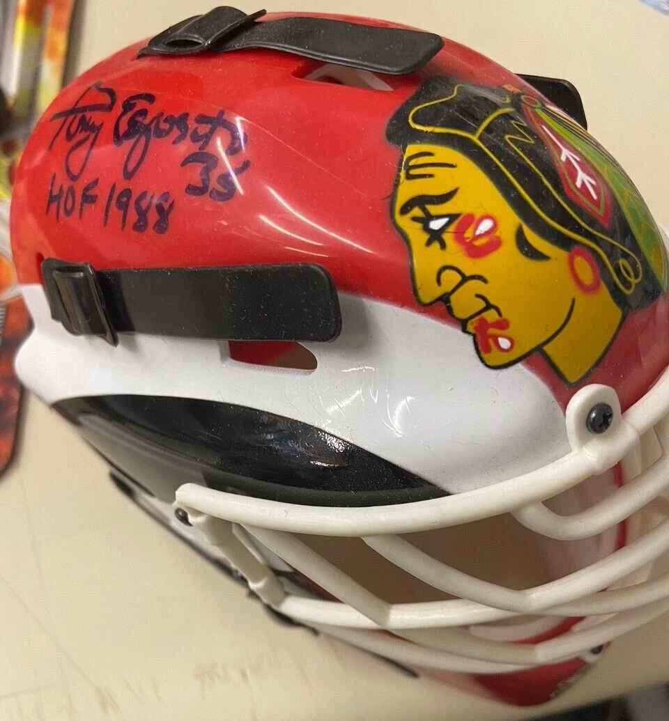 Tony Esposito Signed Hockey Mask, tinyhome