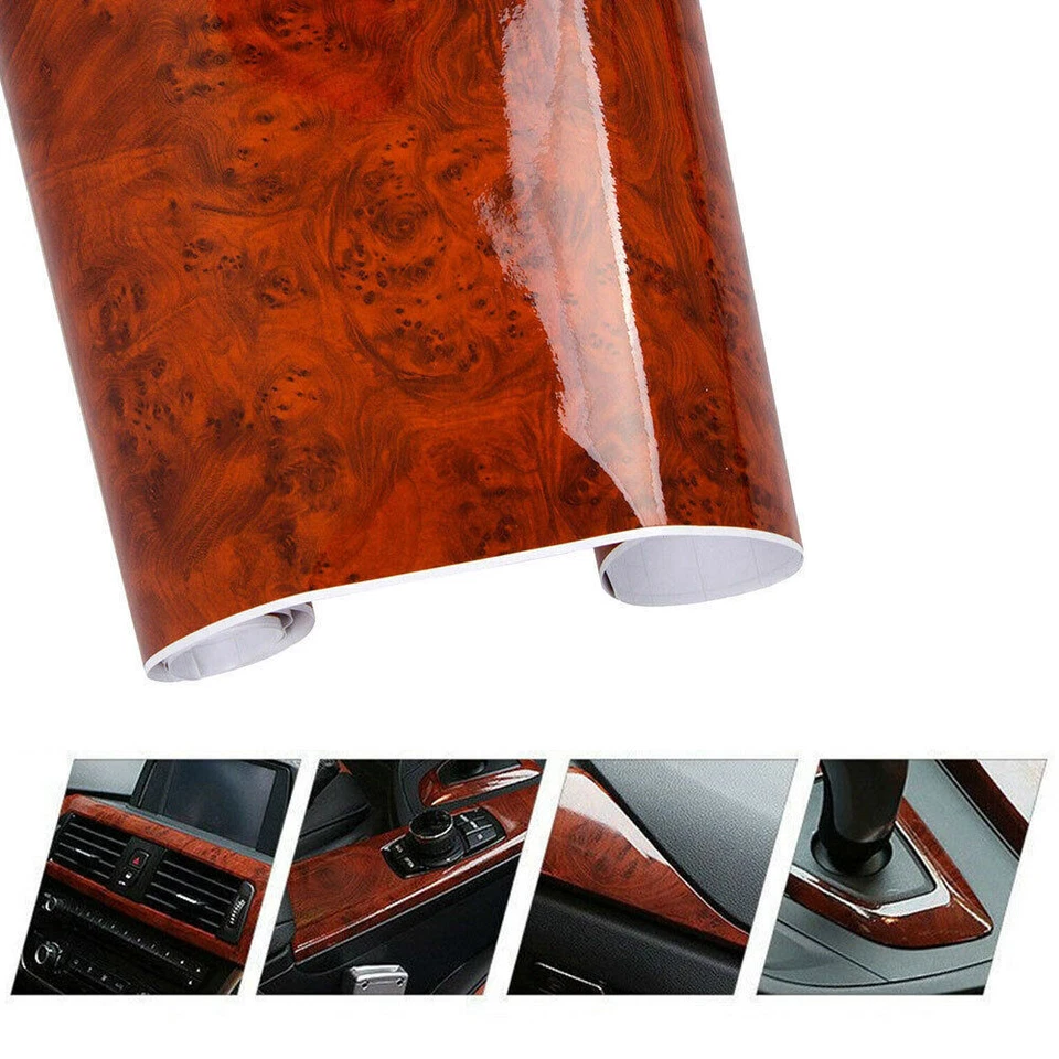 Glossy Wood Grain Vinyl Film Waterproof Car Wrap Sticker Decals Film Sheet DIY — 第 4/4 张图片