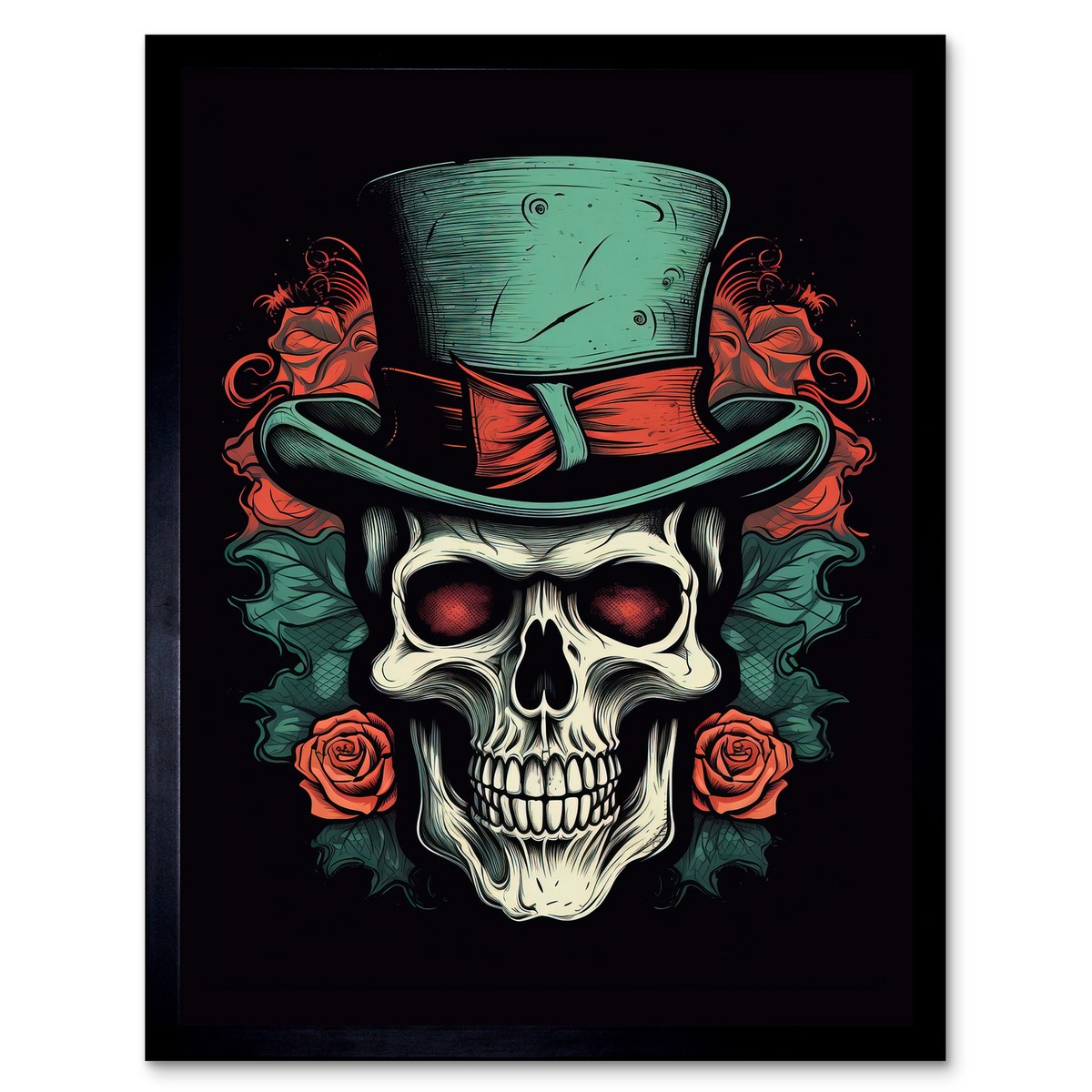 額縁 tatoo studio yamada IRON SKULL POSTER Old-School-USA-Tattoo-Ink-Body